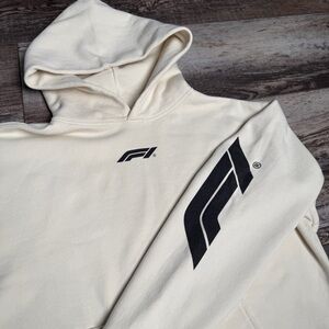 F1 Cream Hoodie with Black Logo